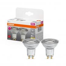 2er Pack OSRAM GU10 PAR16 LED Reflektor dimmbar 36° 3,4W wie 35W 2700K warmweißes Licht mit hoher Farbwiedergabe